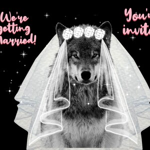 Wolf Brides/Bridezilla/Wedding Humor, Monster Bride, Bridezilla, Wolf Clip Art, Bride Humor. Bridesmaids Card, Hen Party, Bachelorette Party