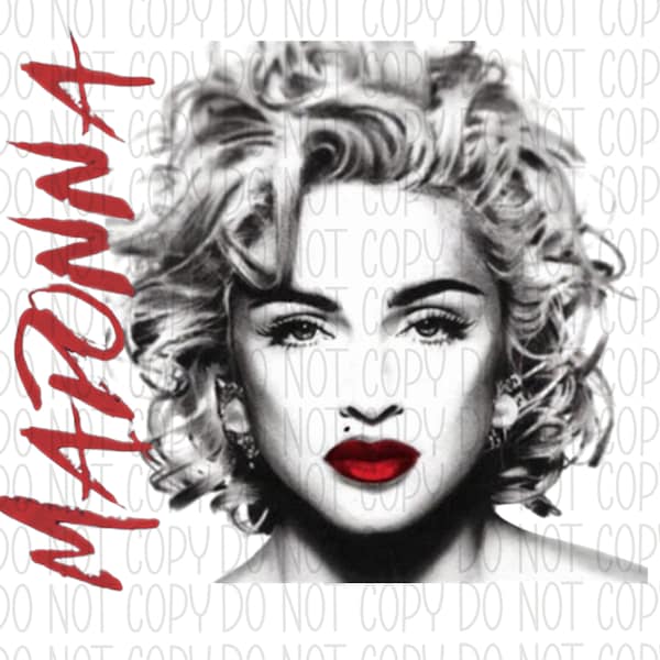 Madonna Design SVG/PNG Transparent Background Digital Download Only/Sublimation Design