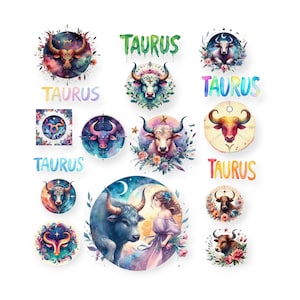 Touro PNG, Clip Art do Signo do Zodíaco Touro, Símbolo de Carneiro, Cartões de Aniversário de Maio, Camiseta, Canecas, Sublimação, Uso Comercial OK!!!