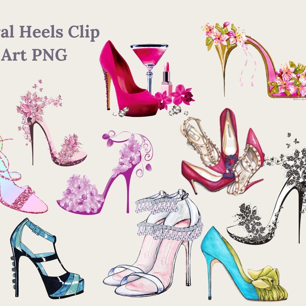 Womens Heels PNG Digital Download Only/Transparent Background Clip Art Sublimation Images/Womens Shoes Clip Art