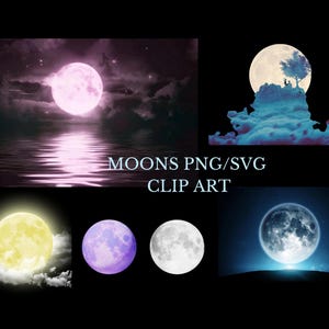 Clip Art da Lua, Fase da Lua PNG SVG, Clip Art Celestial, Fundo Transparente, Sublimação, PNG Transparente, Uso Comercial Ok!