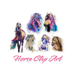 Watercolor Horse PNG, Horse Clip Art Digital Download, Transparent Background, Personal Projects and Commercial Use Ok!
