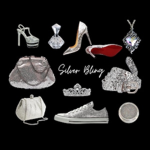 Silver Glitter Clip Art: Wedding Frames PNG (Digital Download)