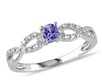 Tanzanite moissanite ring with 925 sterling silver, tanzanite Engagement ring, tanzanite Anniversary ring, tanzanite vintage ring women ring