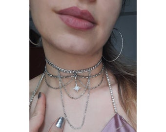 Collana girocollo in argento, girocolli, gioielli, acciaio inossidabile