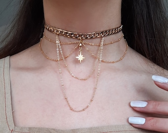 Gold Choker Necklace, Chokers, Jewelry, Chains
