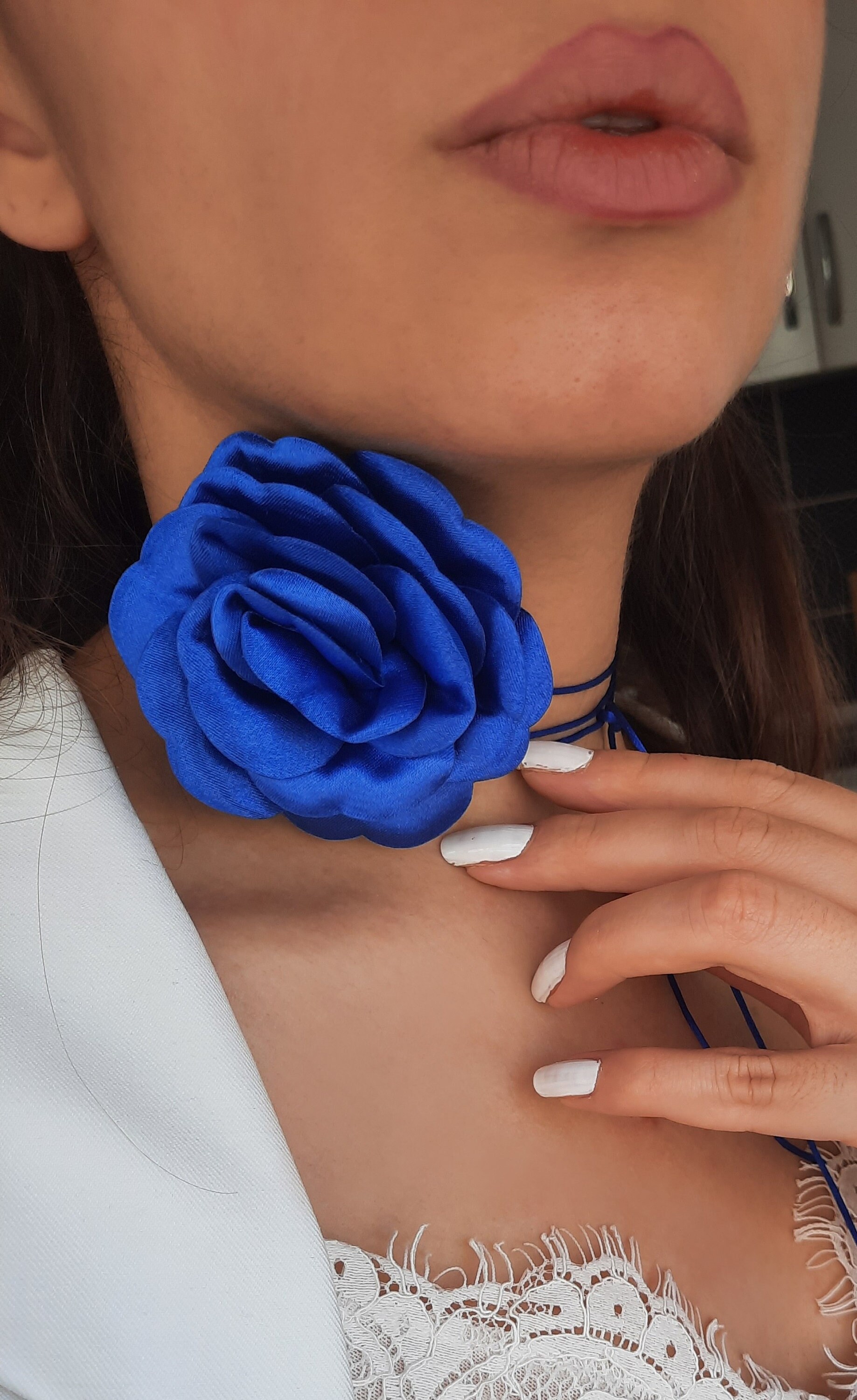 Blue Rose Necklace Arcane - Etsy Blue Rose Necklace Arcane - Etsy