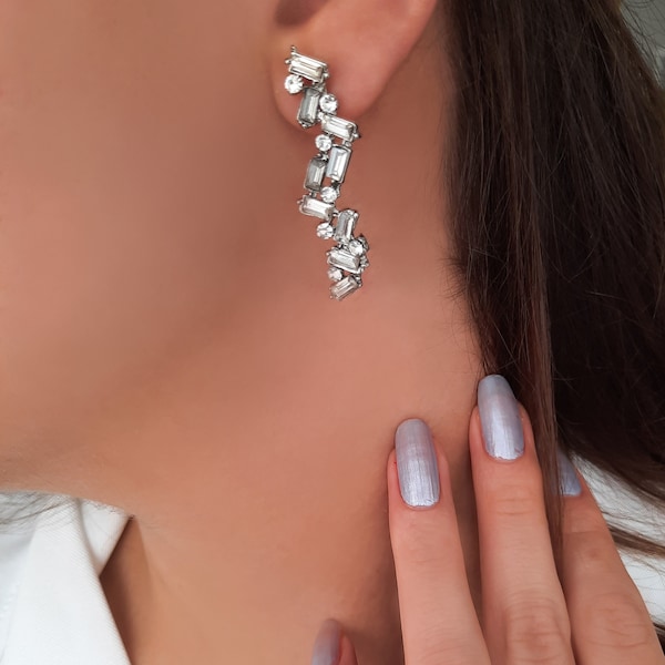 Crystal Bridal Earrings , Rhinestone earrings , Wedding Jewelry , Weddings
