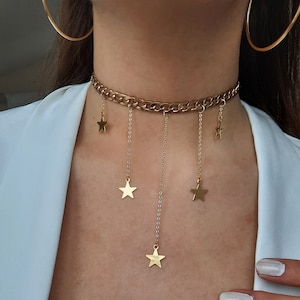 Gold Choker Necklace, Chokers, Jewelry, Star Necklace