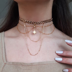 Vintage Necklace , Gold Necklace , Choker Necklace , Chokers , Choker Necklaces , Jewelry , Stainless