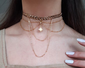 Vintage Necklace , Gold Necklace , Choker Necklace , Chokers , Choker Necklaces , Jewelry , Stainless