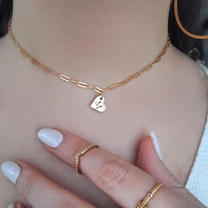 Colar gargantilha inicial dourada, Colar coração com letra, Gargantilha com letra, Aço inoxidável, Gargantilhas de aço inoxidável, Colar gargantilha