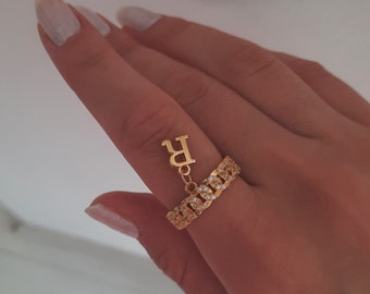 Gold initial Ring , Personalized initial Ring , Personalized Jewelry , Statement Rings , Jewelry for Woman , Gold Plated , Stainless