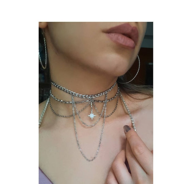 Silver Choker Necklace, Chokers, Jewelry, Stainless