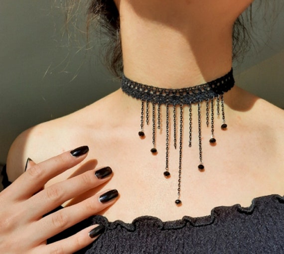 Black Choker Necklace , Chokers , Jewelry