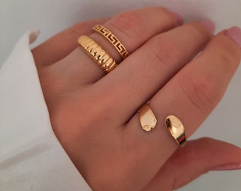 Stainless Gold ring set, adjustable rings, Stackable rings, Jewlery