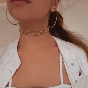 Gold Choker Necklace, Chokers, Jewelry, Gold Plated Stainless Steel