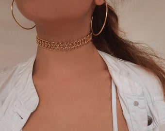 Gold Choker Necklace, Chokers, Jewelry, Gold Plated Stainless Steel