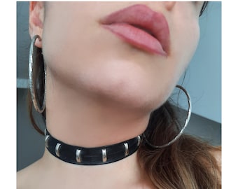 Gothic Choker Necklace , Black Choker Necklace , Leather Choker Necklace , Chokers , Jewelry for Woman