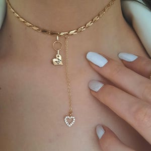 Gargantilha de ouro, colar de coração, colar inicial, colar de letras, gargantilhas, gargantilha com coração, banhado a ouro 14k, inoxidável