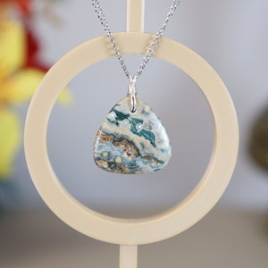 Madagascar Ocean Jasper Pendant - Very pretty patterning and colors on this stone