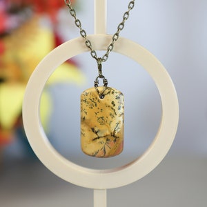Utah Yellow Feather Dendritic Jasper Pendant Nice Yellow and Red Colors ...