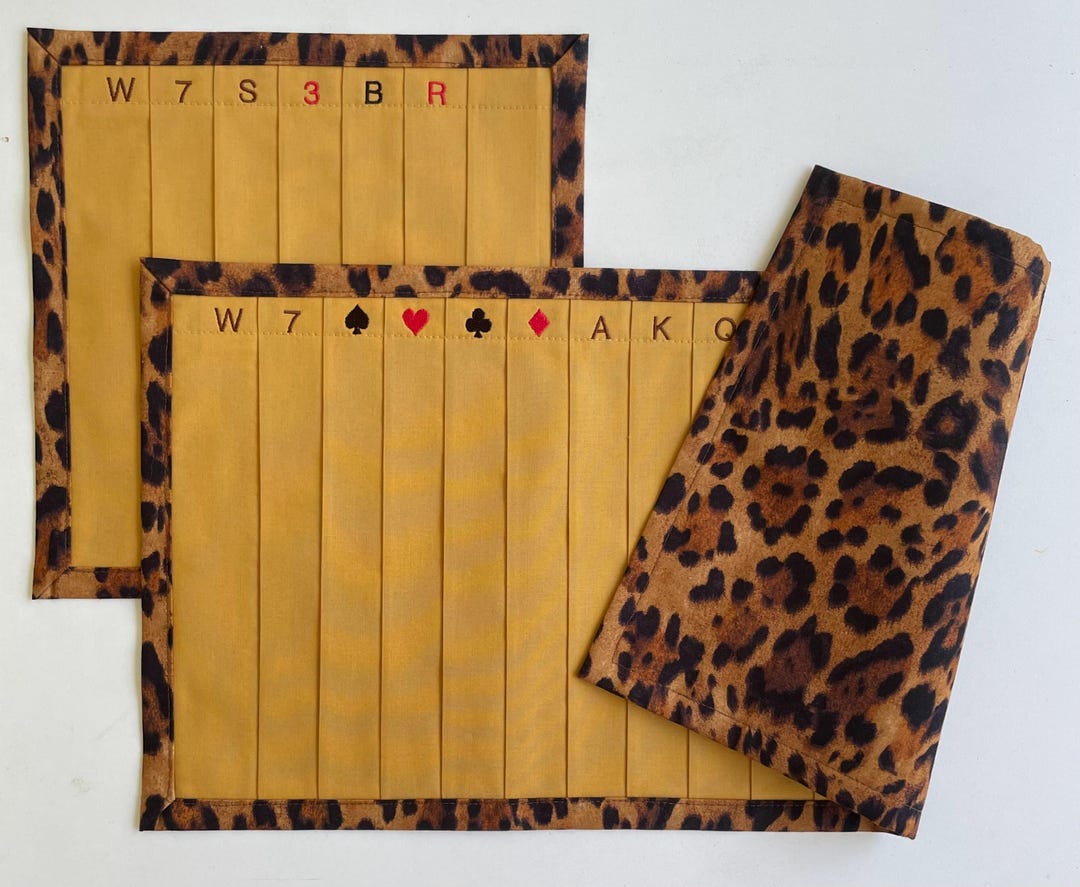 SAMBA Mat EMBROIDERED Canasta Organizer Hand and Foot Card Mat Set - Etsy