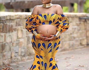 Afrikanisches Umstandsoutfit, Ankara Umstandsoutfit, Ankara Umstandsmode zweiteilig, afrikanisches Umstandsoutfit zweiteilig, Umstandsmode, Umstandsoutfit