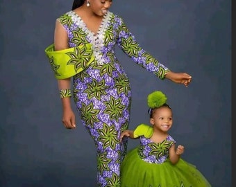 Africa couple matching dress/ , African maxi dress/Africa prom dress/Ankara dinner dress,African wedding dress/mother and daughter dress