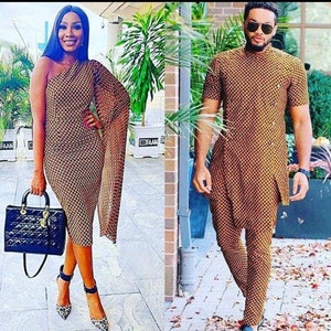 Ankara outfit/couple wear/African couple outfit/Africa couple matching set/Africa wedding anniversary/African clothing/Couple attire