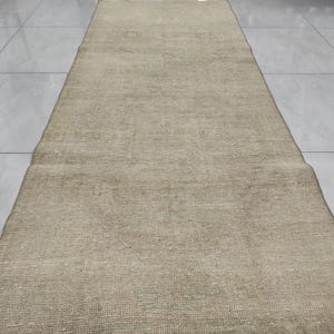 Vintage Turkish Hallway Runner Rug: Handwoven Wool & Cotton Kilim, 3x12