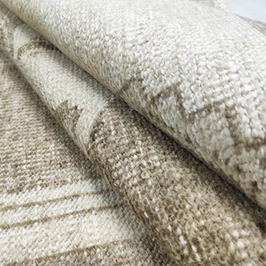 Vintage Oushak Hallway Runner Rug: Handwoven Wool & Cotton, 3.2&#39;x12.7&#39;