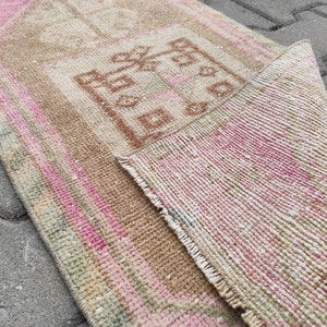Vintage Turkish Wool Rug: Anatolian Door Mat (1.48&#39;X3.08&#39;)