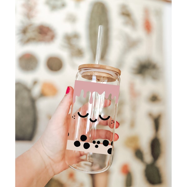 Bubble tea. Boba tea cute Libby glass wrap SVG bundle.