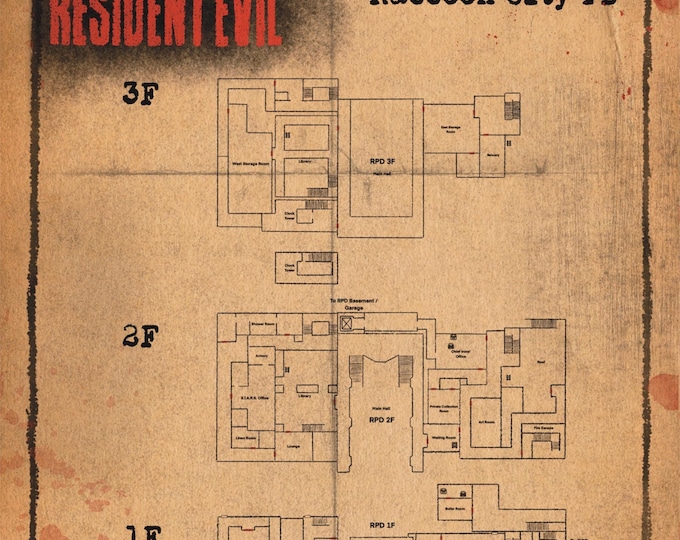 Raccoon City PD Map - Etsy