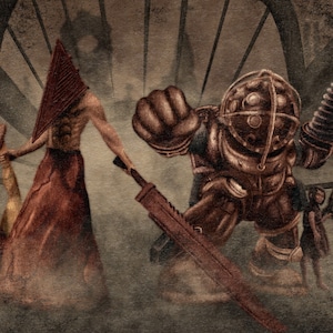 Pyramidhead and Big Daddy art