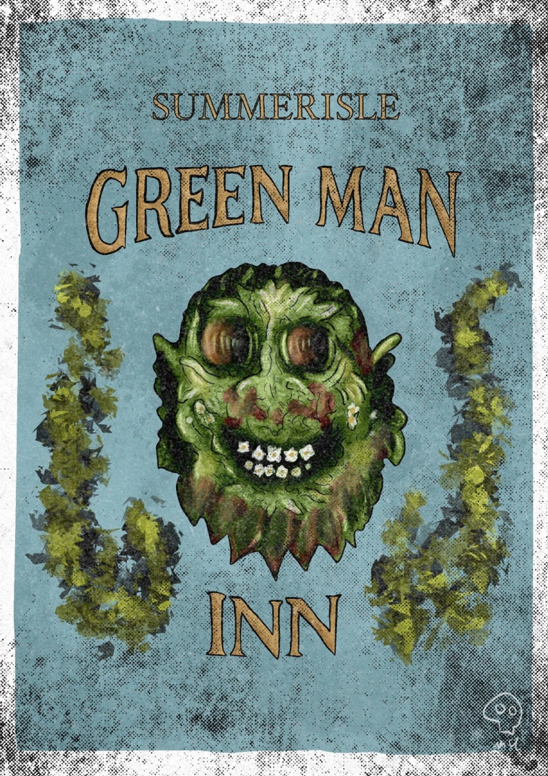 Green Man horror themed pub sign image 1