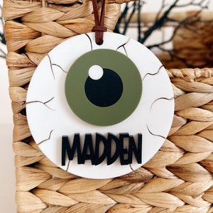 Eyeball Tag | Halloween Basket Tag | Boo Basket Tag | Personalized Halloween Tag | Trick or Treat Bag Tag