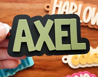 Etiqueta con nombre para niños / Etiqueta con nombre para mochila / Llavero para mochila / Etiqueta para bolsa de pañales / Etiqueta para lonchera / Llavero personalizado / Llavero con nombre