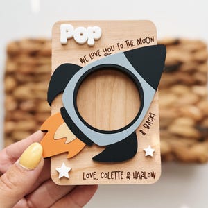 Raketschip Vaderdaglijst | Fotomagneet voor Vaderdag | Vaderdagcadeau | Fotolijst voor Vaderdag | Cadeau voor papa