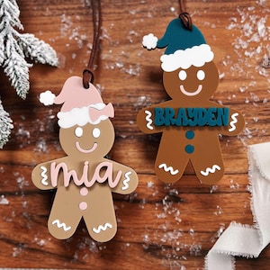 Gingerbread Ornament | Gingerbread Stocking Tag | Keepsake Ornament | Baby Ornament | Kids ornament | Personalized Kids Ornament