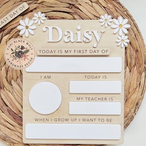 Letrero del primer día de clases / Letrero personalizado del primer día de clases / Borrado en seco Primer día de clases Foto Prop
