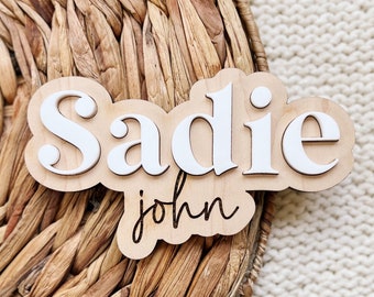 Newborn Name Announcement | Baby Name Announcement | Birth Announcement | Dry Erase Stat Sign | Newborn Photo Prop | Laser Name Cut Out