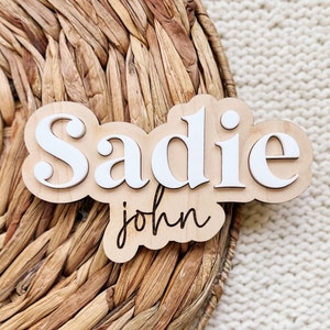 Newborn Name Announcement | Baby Name Announcement | Birth Announcement | Dry Erase Stat Sign | Newborn Photo Prop | Laser Name Cut Out