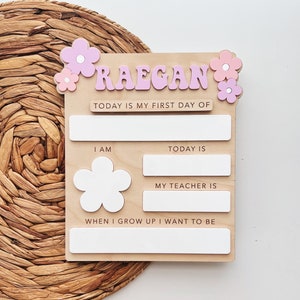 Letrero del primer día de clases / Letrero personalizado del primer día de clases / Borrado en seco Primer día de clases Foto Prop