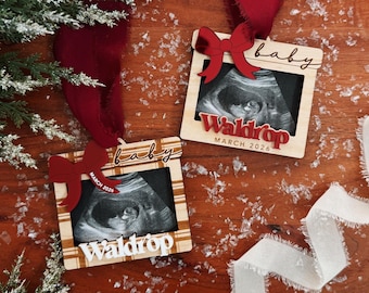 Decorazione per ecografia / Decorazione per annuncio di gravidanza / Decorazione natalizia per neonato / Decorazione per annuncio di gravidanza a Natale / Decorazione per neonato
