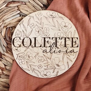 Engraved baby name sign / wooden name sign / name announcement plaque / nursery sign / newborn photo prop