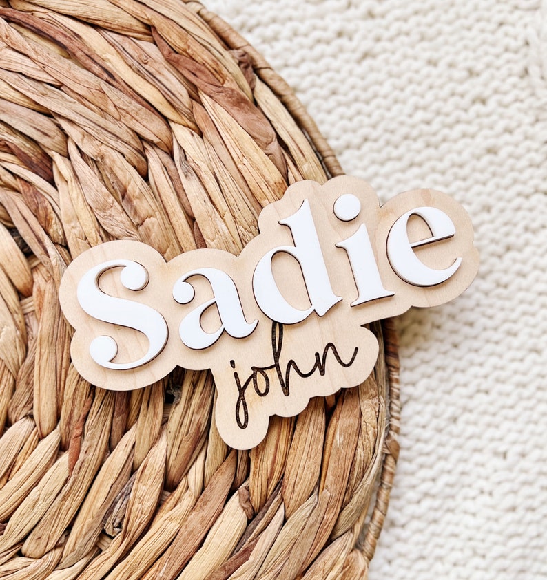 Newborn Name Announcement Baby Name Announcement Birth Announcement Dry Erase Stat Sign Newborn Photo Prop Laser Name Cut Out image 3