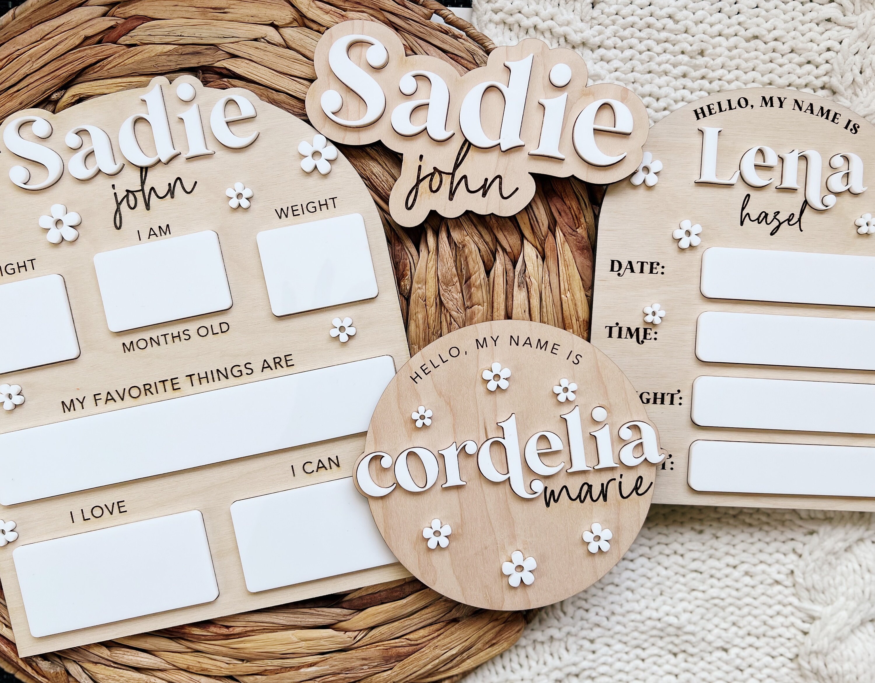 Daisy Birth Stat Sign | Baby Name Announcement | Birth Announcement ...