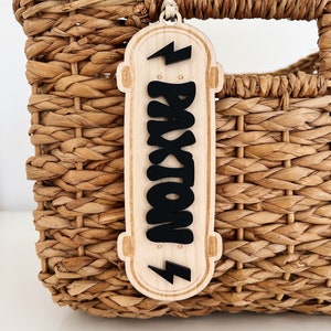 Skateboard Easter Basker Tag / Easter Bunny Basket Tag / Easter Basket Tag / personalized Easter Basket Tag